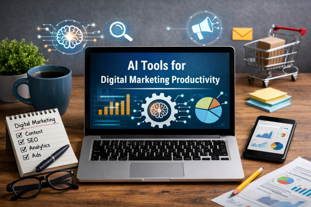 AI tools for digital marketing productivity
